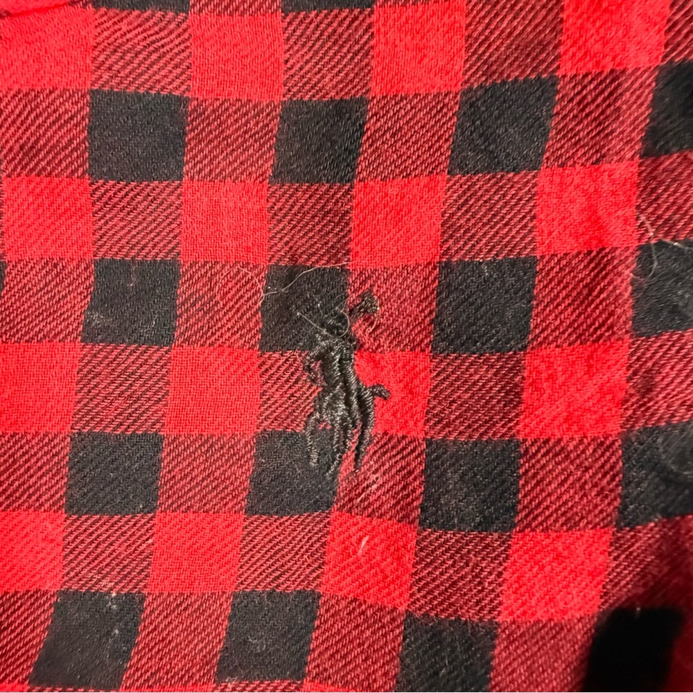 Ralph Lauren Baby 12 Month Buffalo Plaid Dress Red/Black Embordered Pony Luxury - Picture 5 of 6